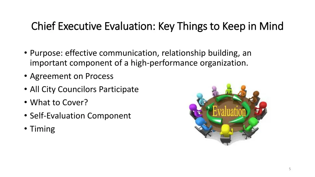 chief executive evaluation key things to keep