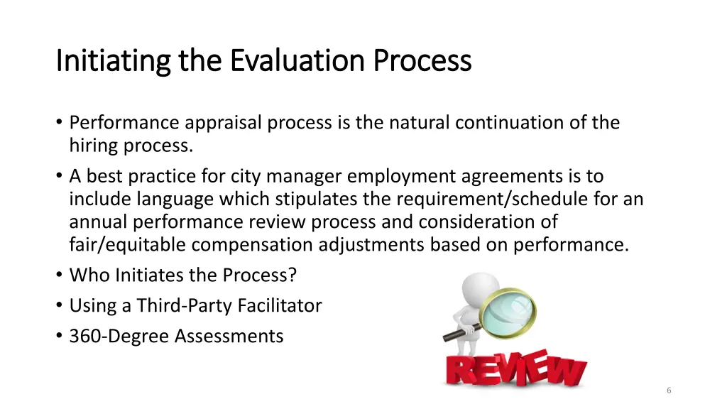 initiating the evaluation process initiating