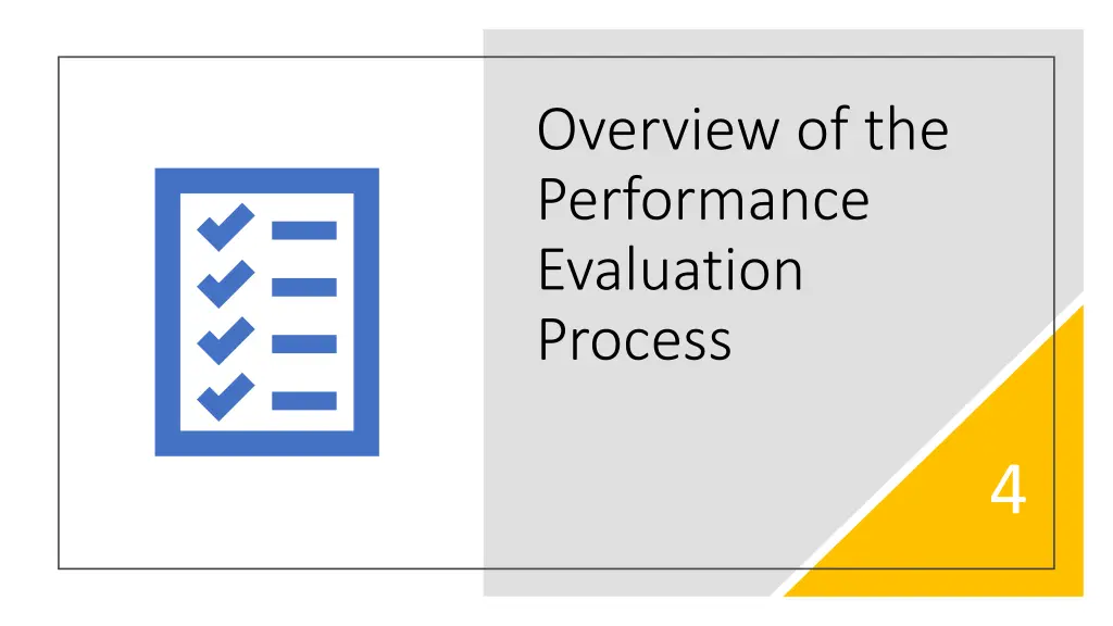 overview of the performance evaluation process