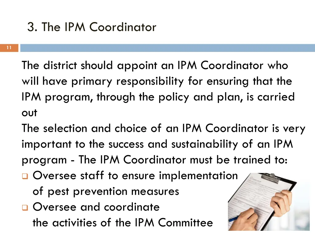 3 the ipm coordinator