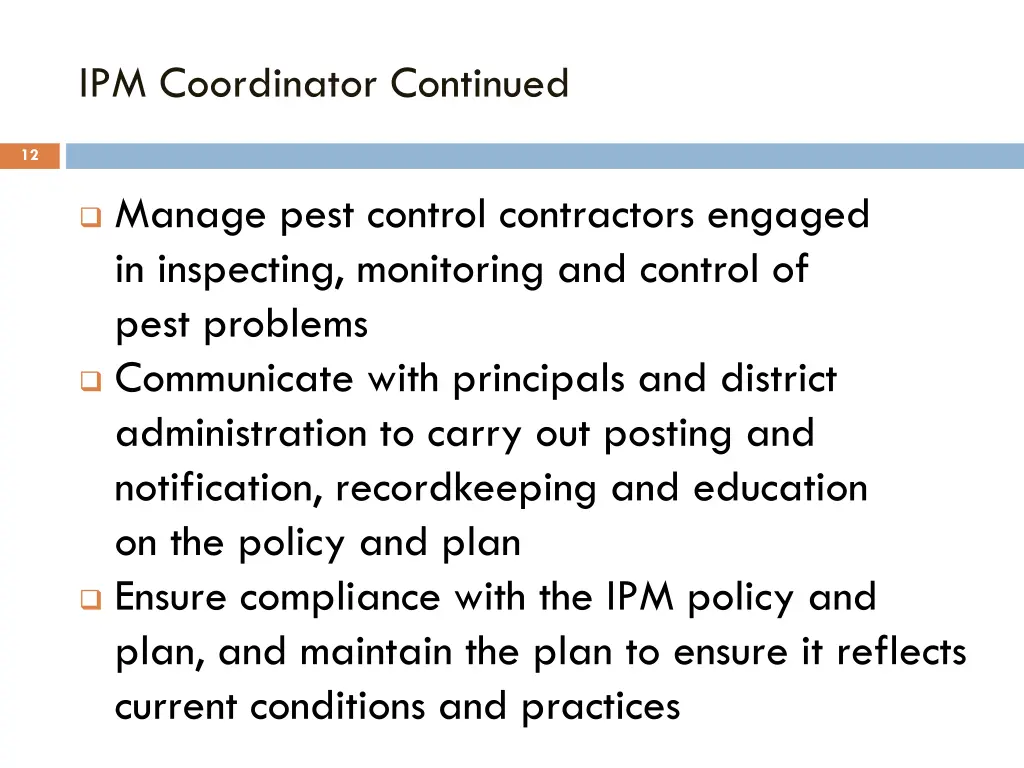 ipm coordinator continued