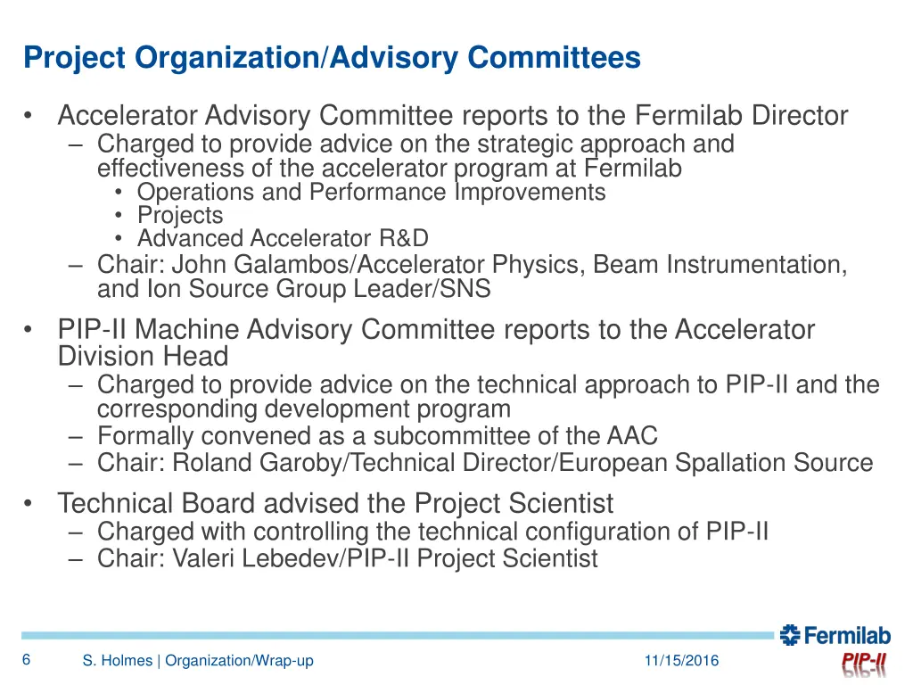 project organization advisory committees