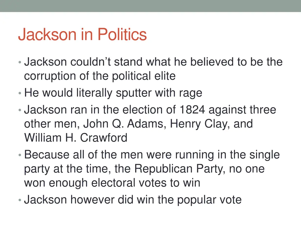 jackson in politics