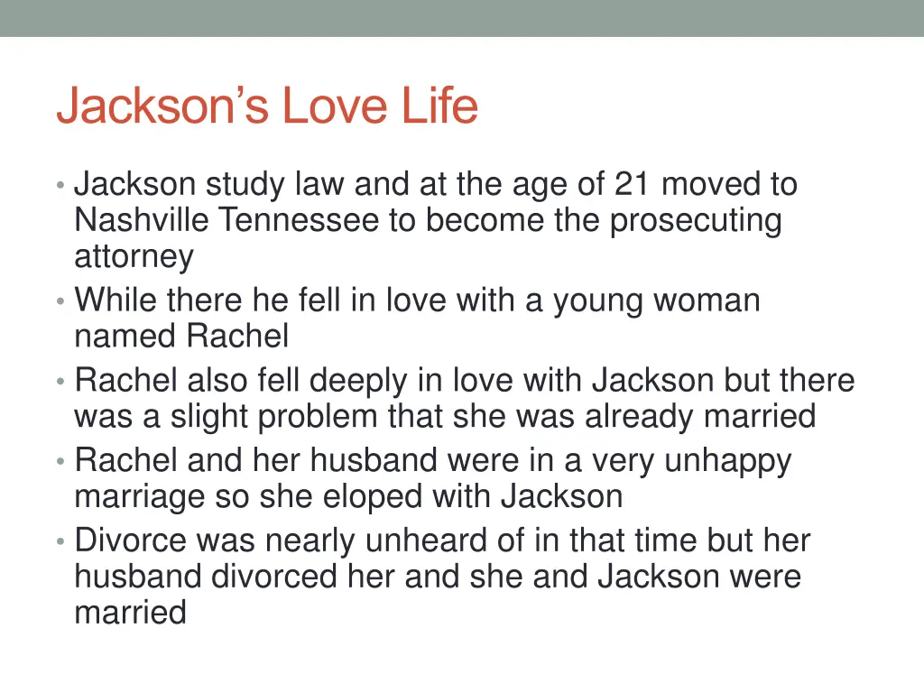 jackson s love life