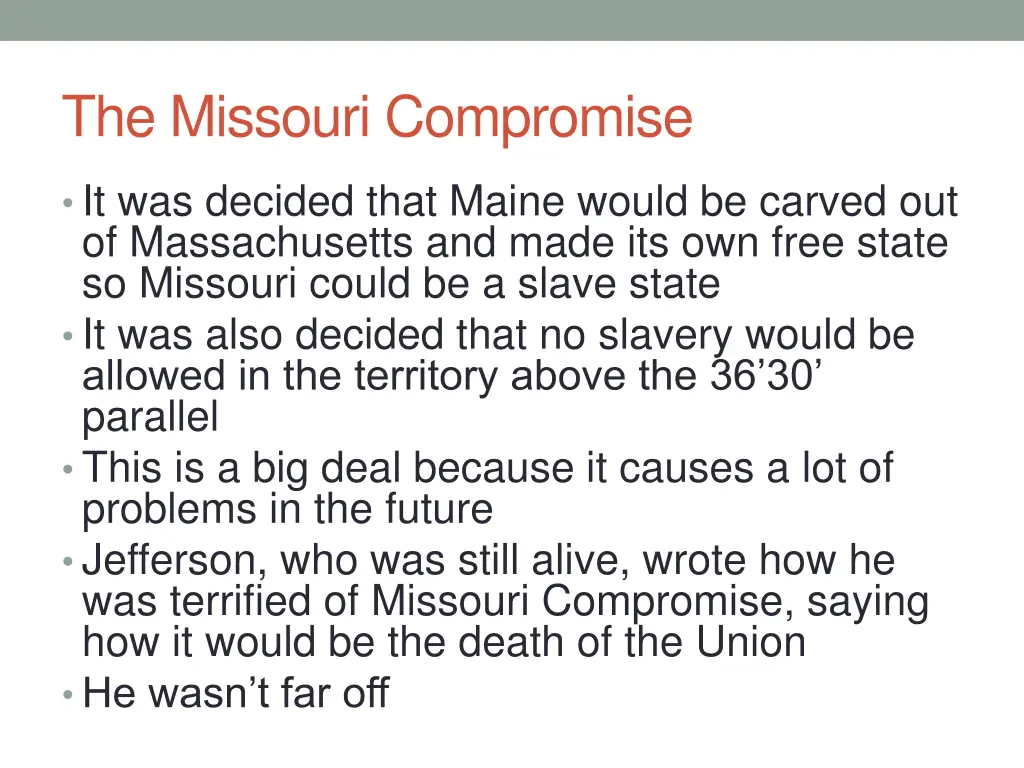 the missouri compromise