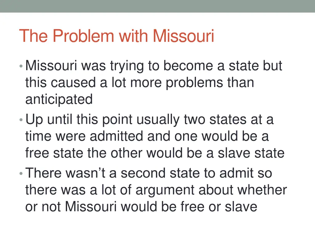 the problem with missouri