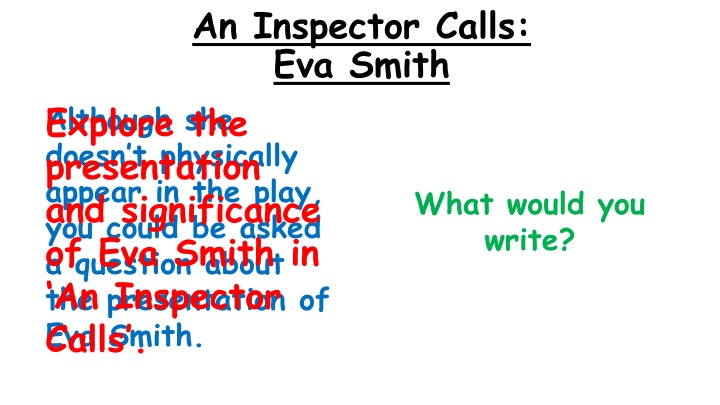 an inspector calls eva smith although she doesn