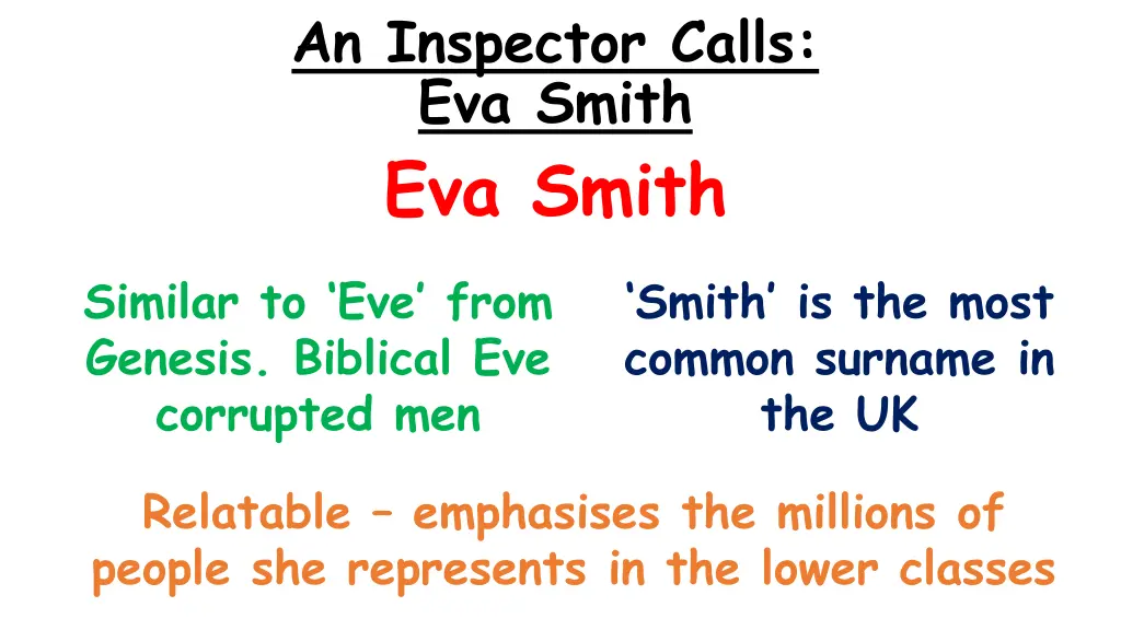 an inspector calls eva smith eva smith