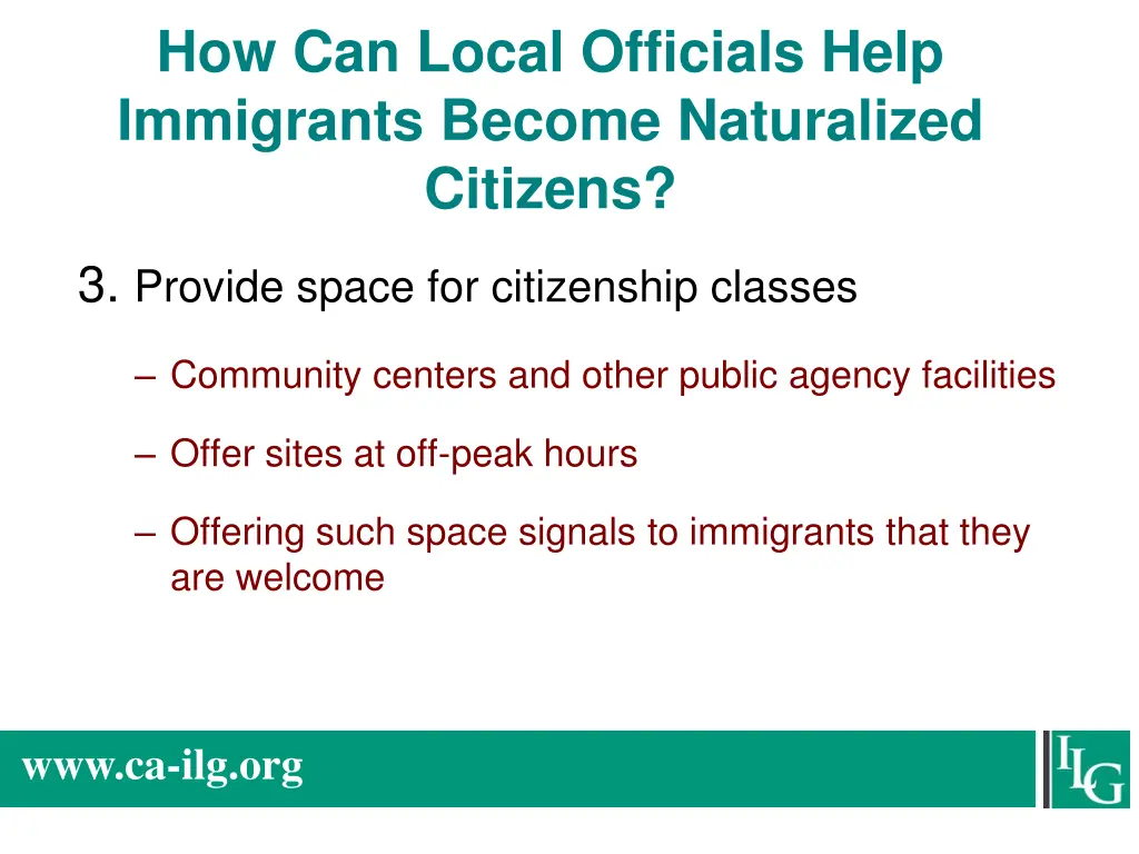 how can local officials help immigrants become 2