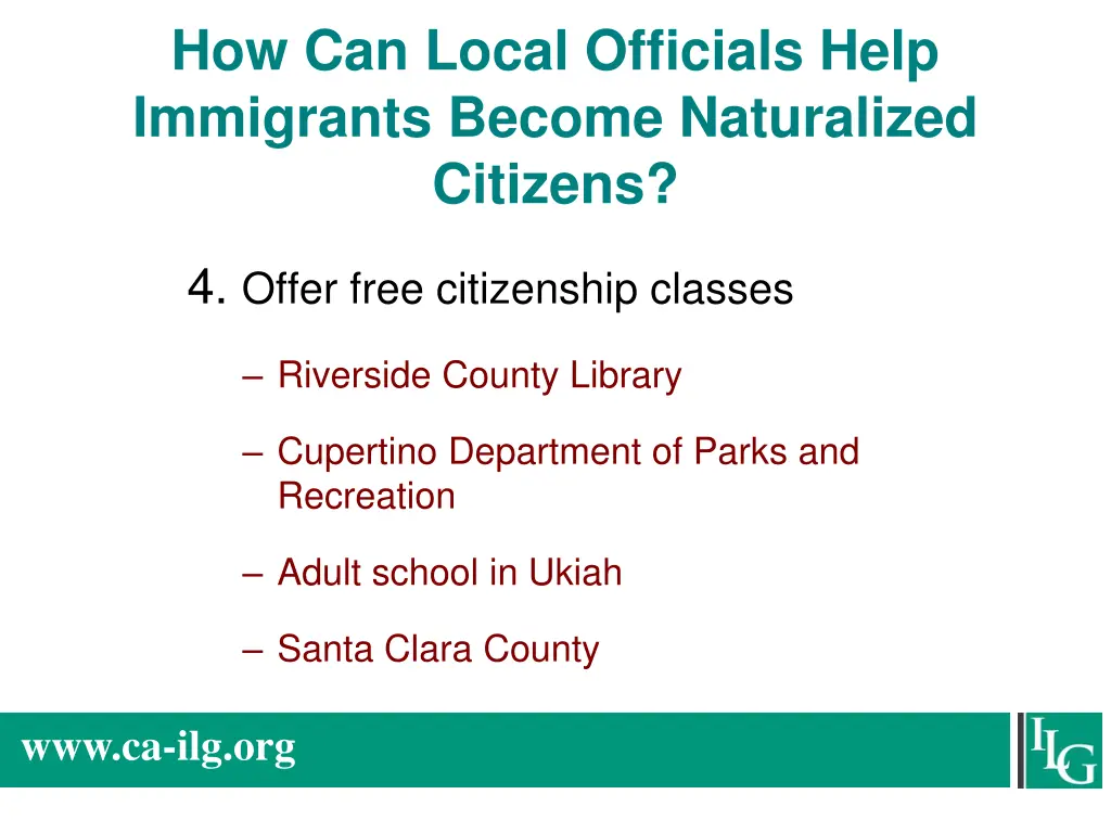 how can local officials help immigrants become 3