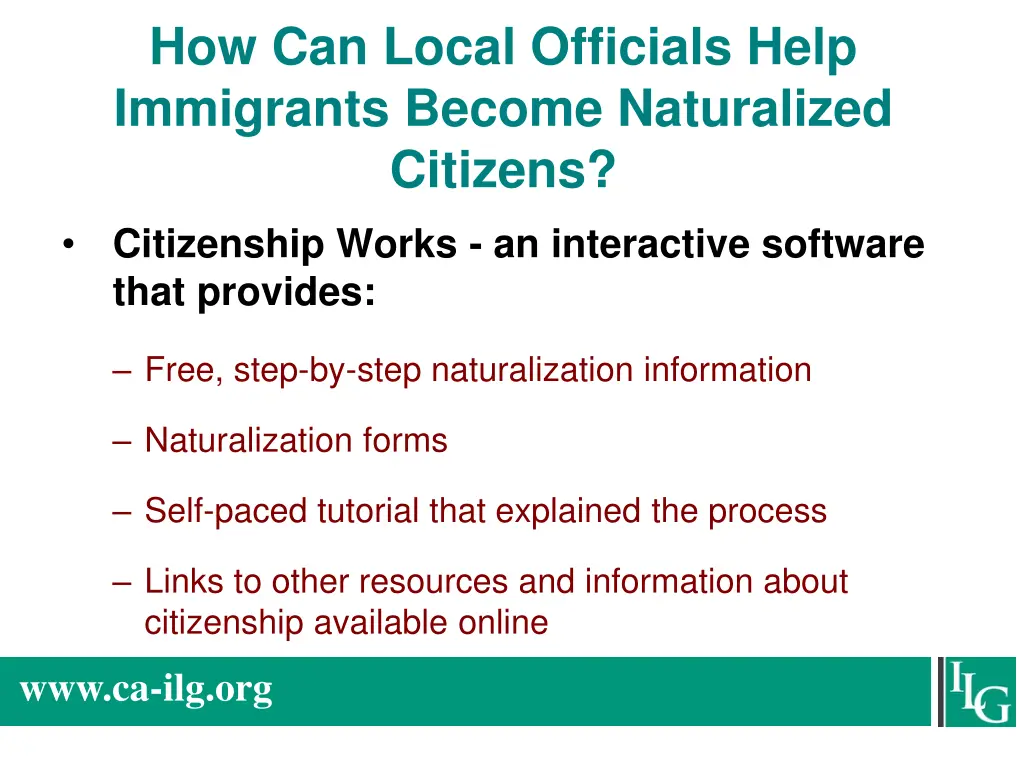 how can local officials help immigrants become 8