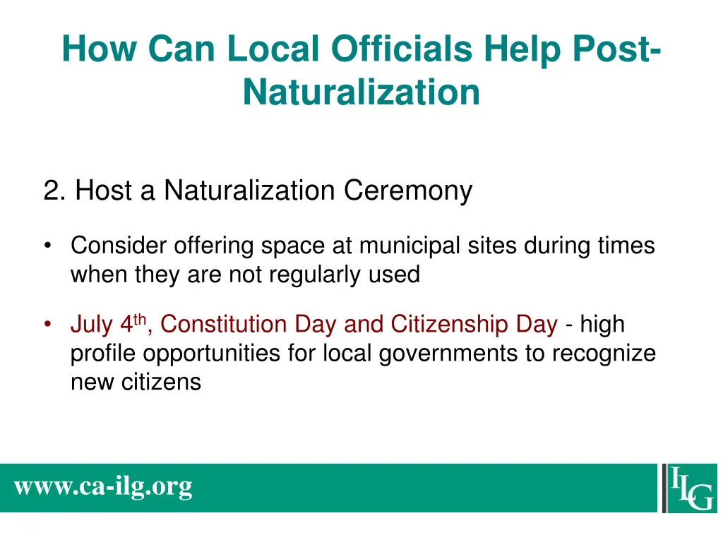 how can local officials help post naturalization 1