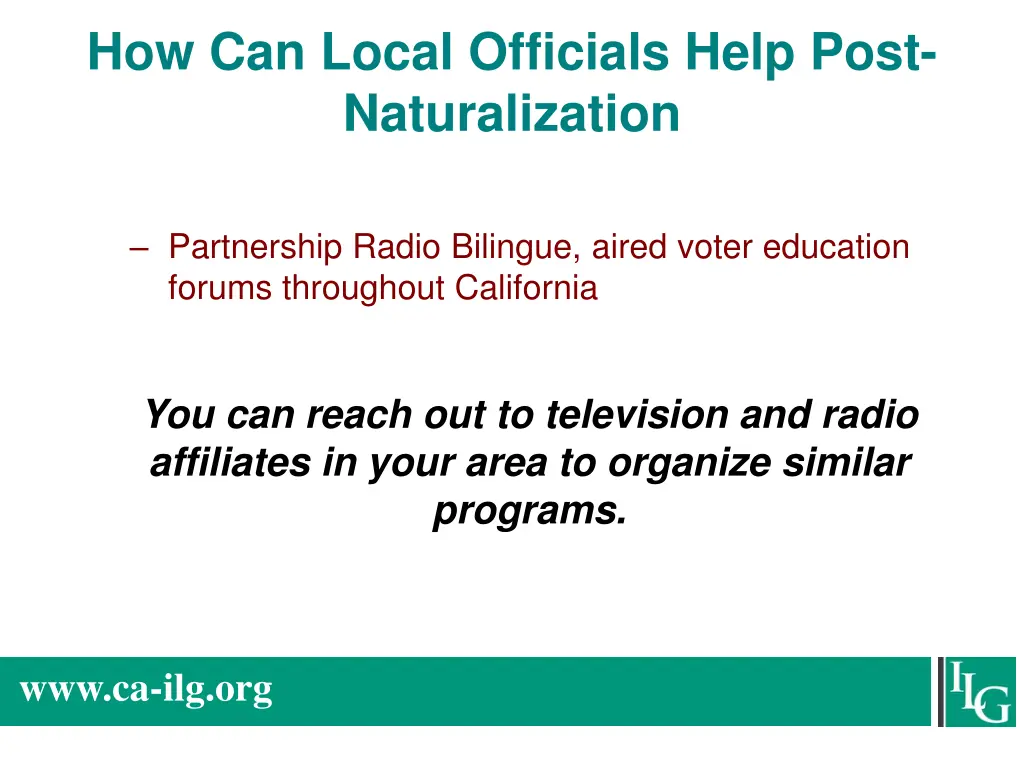 how can local officials help post naturalization 4