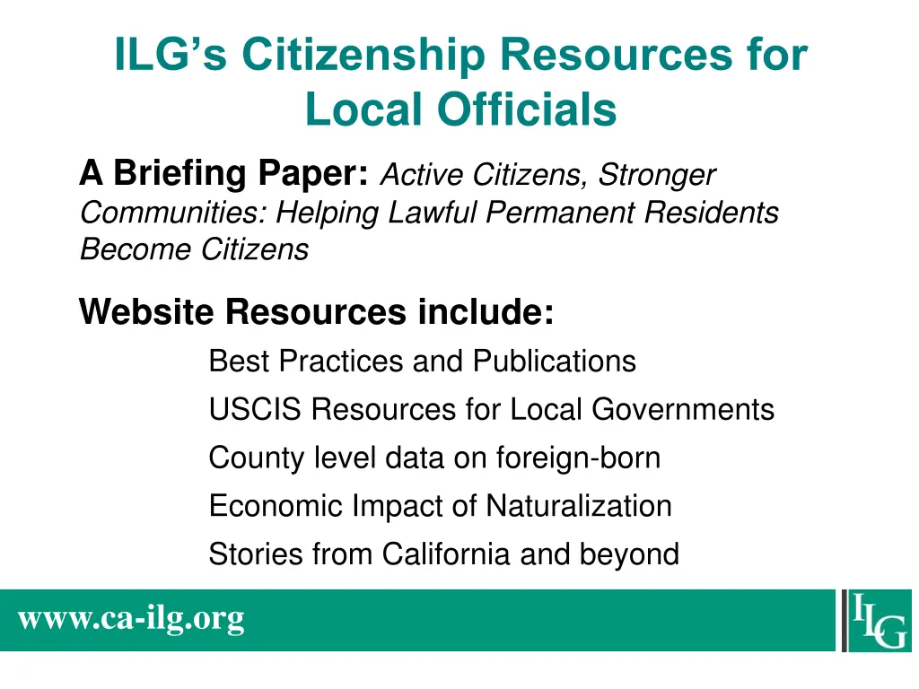 ilg s citizenship resources for local officials