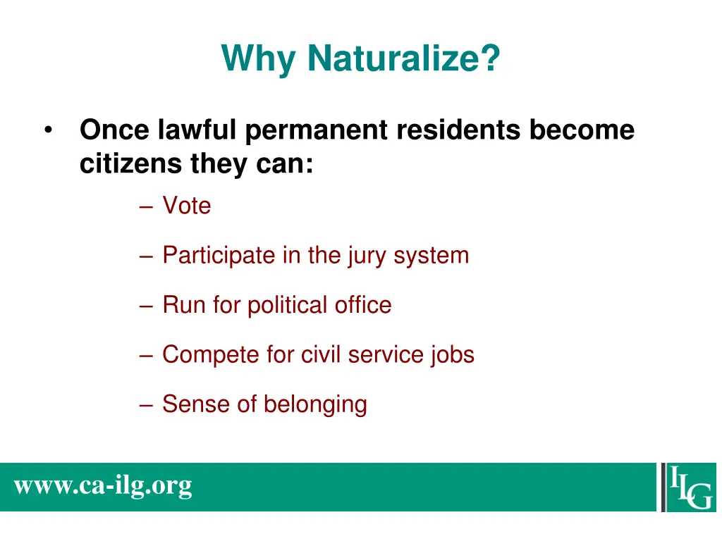 why naturalize