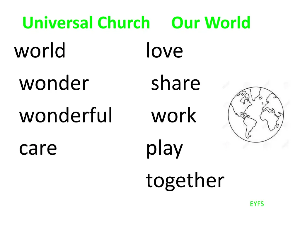 universal church our world