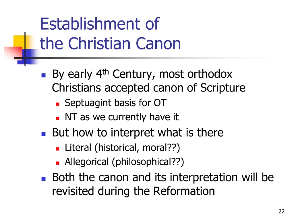 establishment of the christian canon