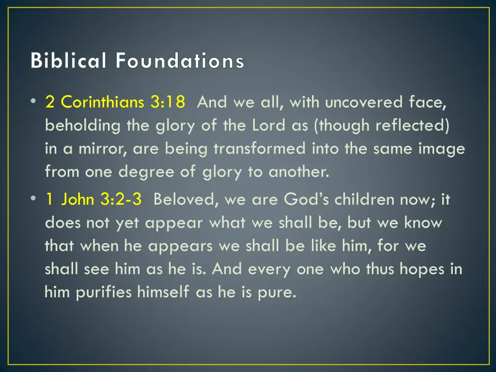 biblical foundations 1