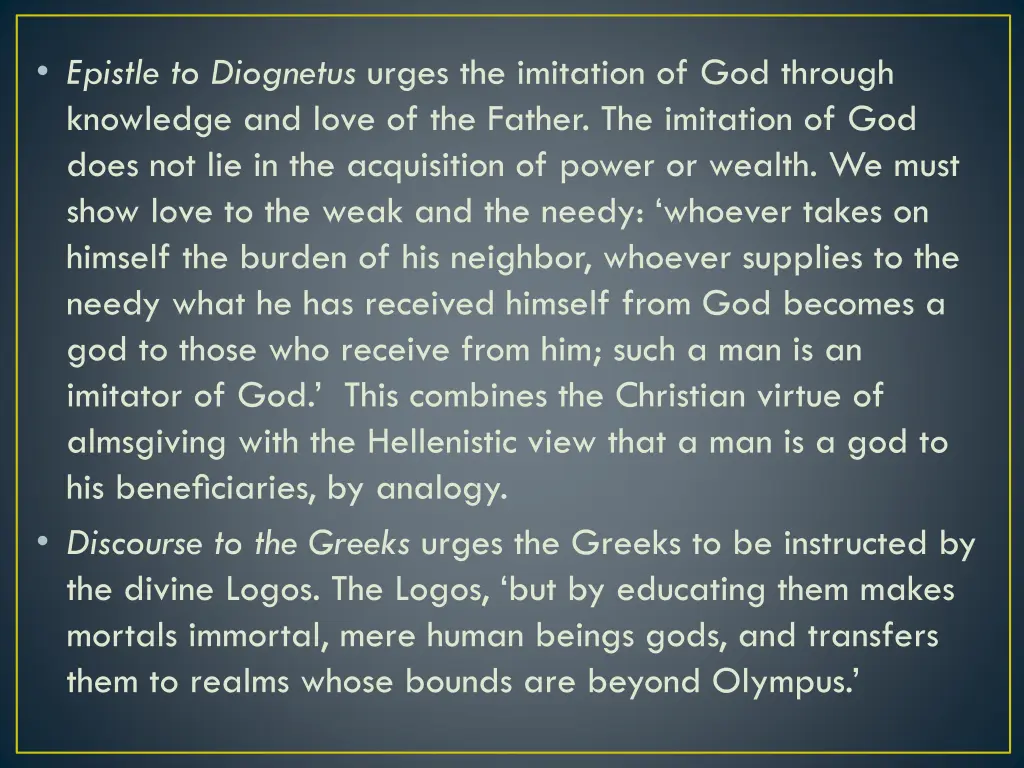 epistle to diognetus urges the imitation