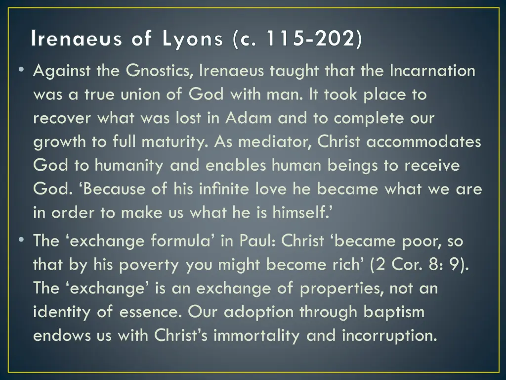 irenaeus of lyons c 115 202 against the gnostics