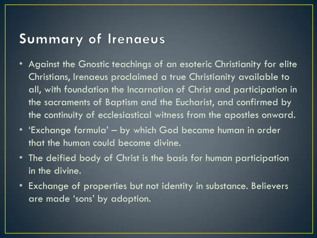 summary of irenaeus