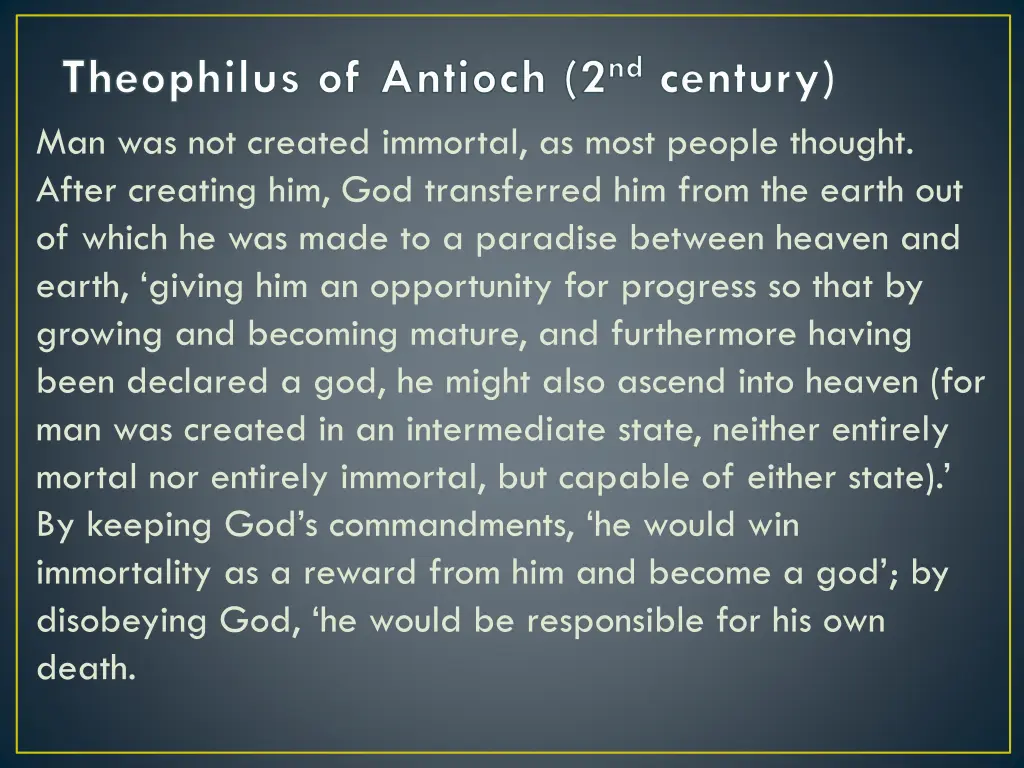 theophilus of antioch 2 nd century