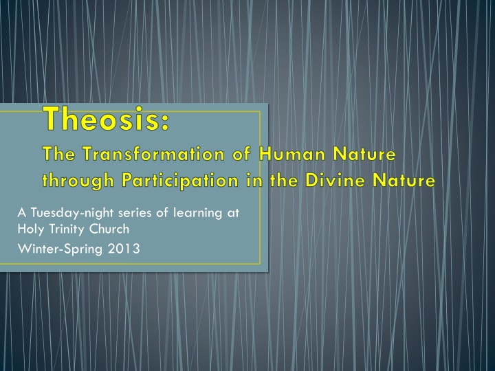 theosis the transformation of human nature