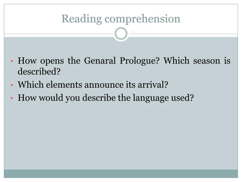 reading comprehension