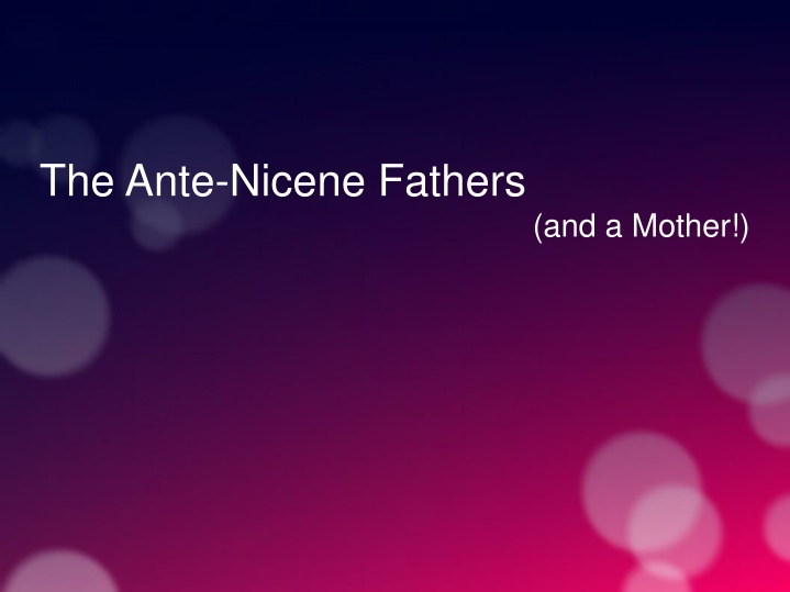 the ante nicene fathers