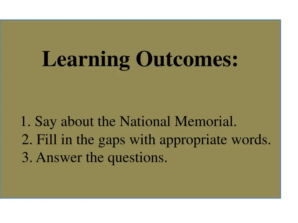 learning outcomes