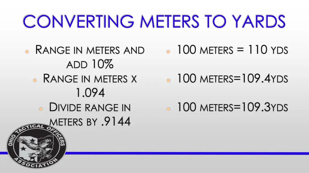 converting meters to yards