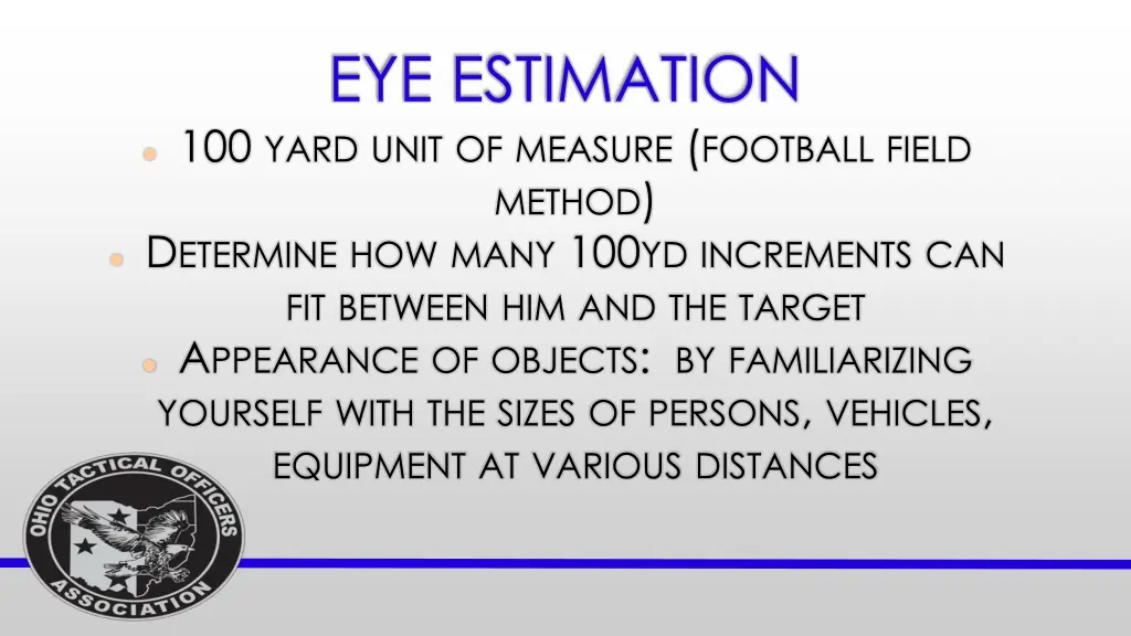 eye estimation 100 yard unit of measure football