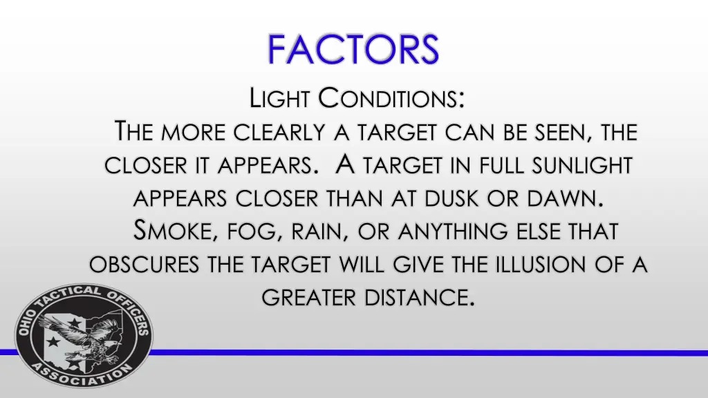 factors l ight c onditions