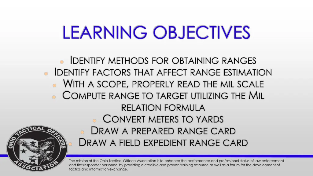 learning objectives