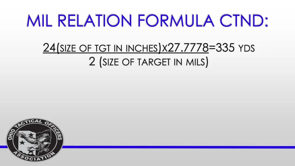 mil relation formula ctnd 1