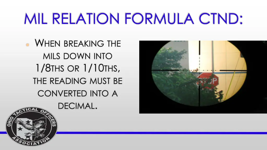 mil relation formula ctnd