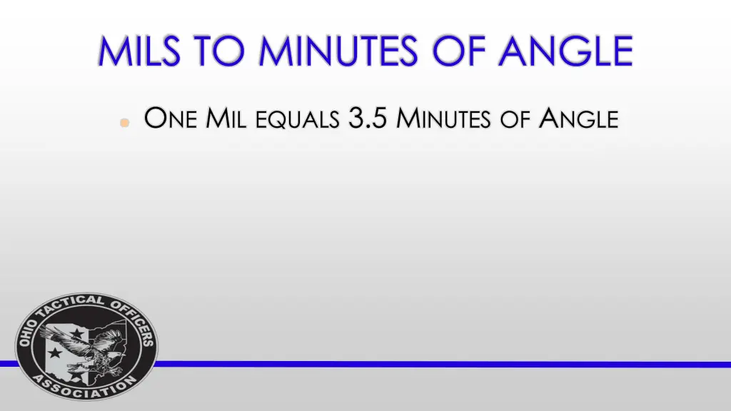 mils to minutes of angle