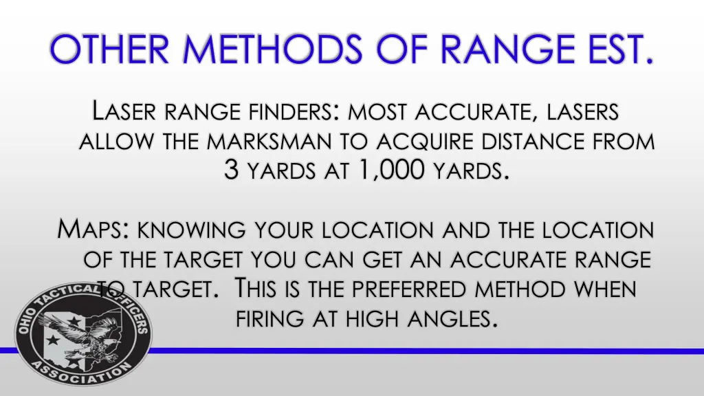 other methods of range est