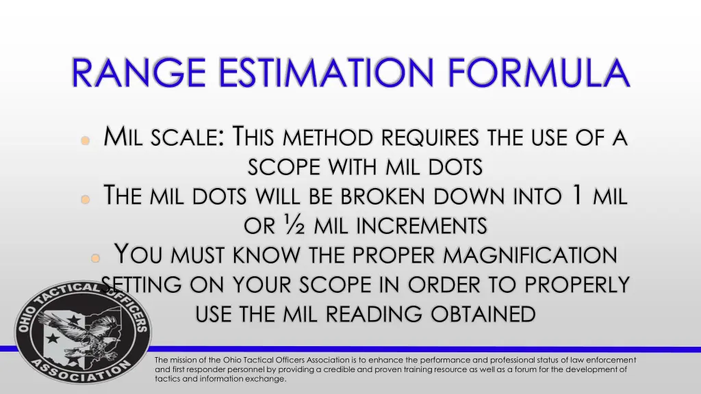 range estimation formula