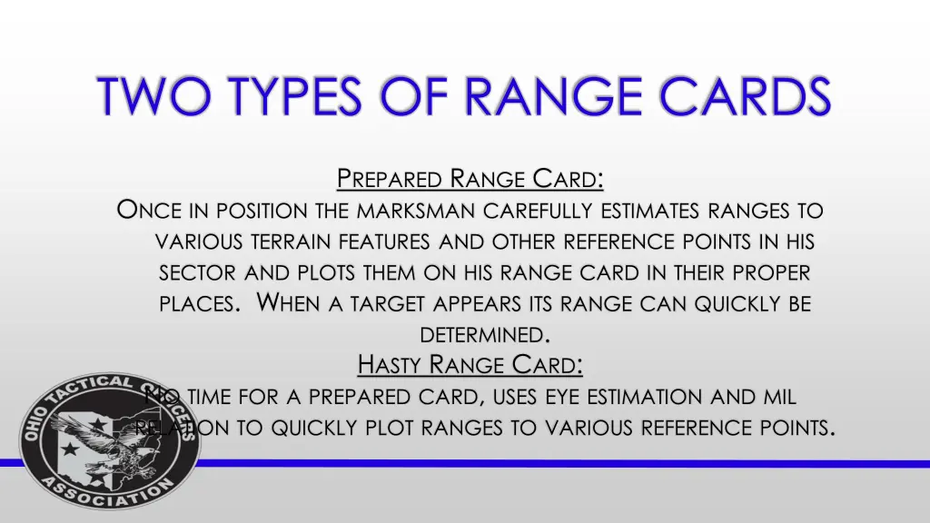 two types of range cards