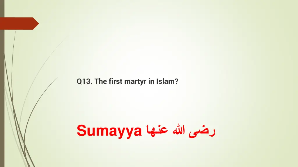 q13 the first martyr in islam 1