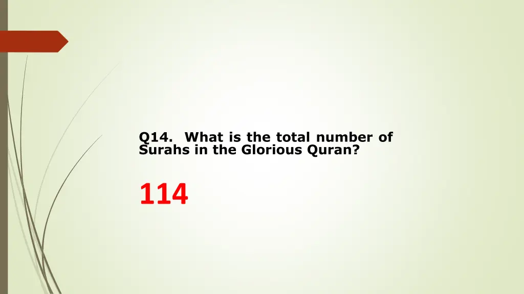 q14 what is the total number of surahs 1