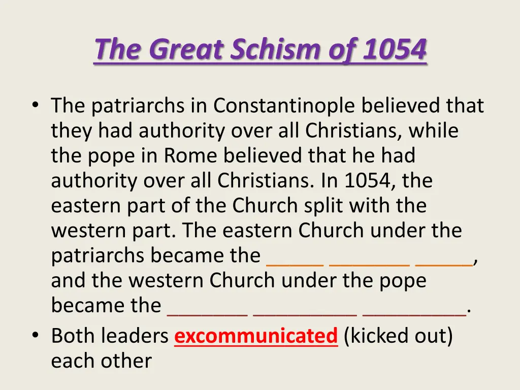 the great schism of 1054