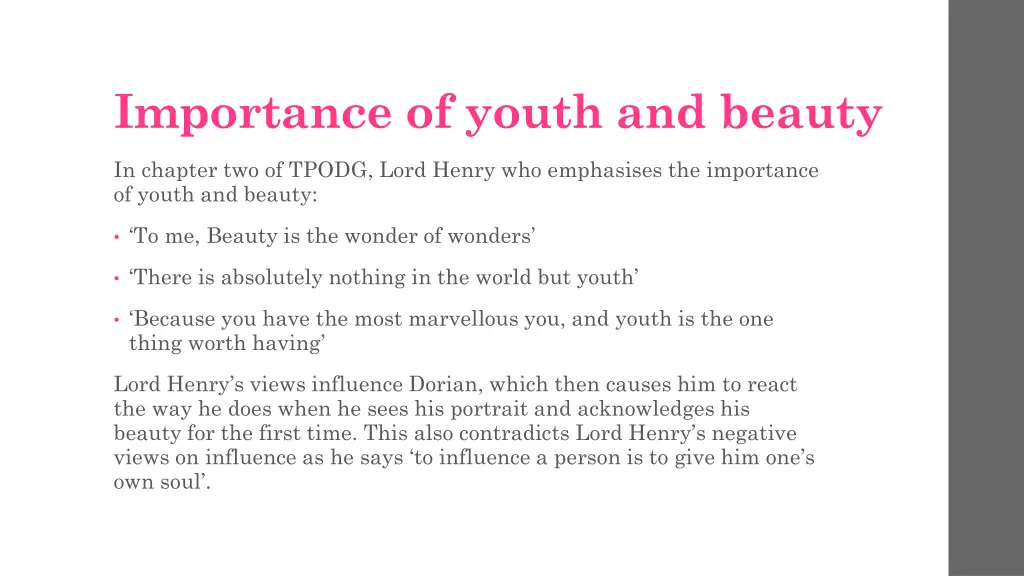 importance of youth and beauty