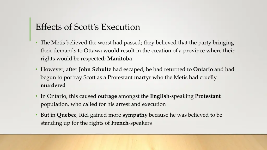 effects of scott s execution