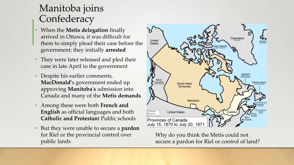 manitoba joins confederacy when the metis