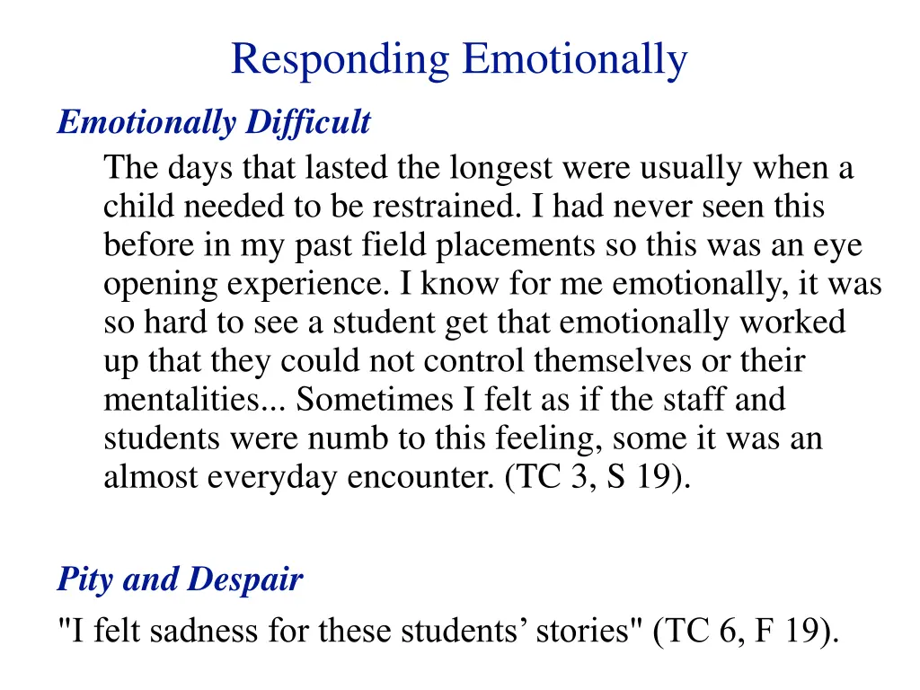 responding emotionally emotionally difficult