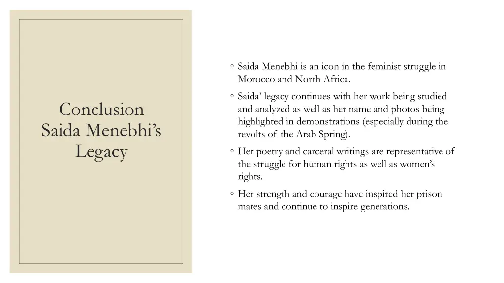 saida menebhi is an icon in the feminist struggle