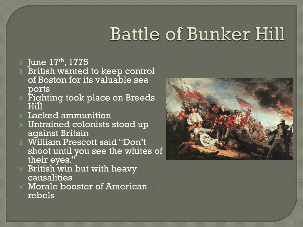 june 17 th 1775 british wanted to keep control