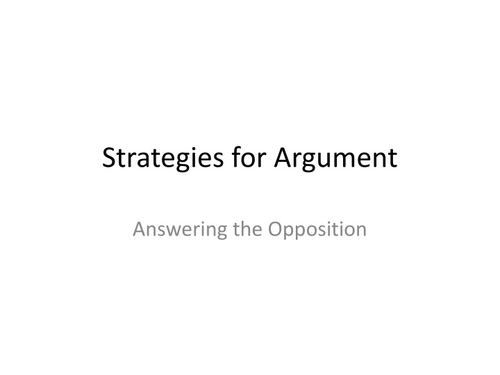 strategies for argument